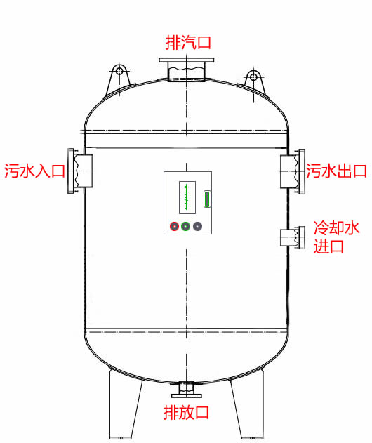 排污降温罐接口规格参照图